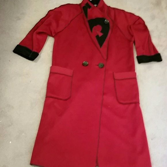 Marylou Ozholt Storer Jackets & Blazers - Red Wool Coat Full Maxi S